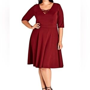 City Chic Cross-Neck Skater Dress